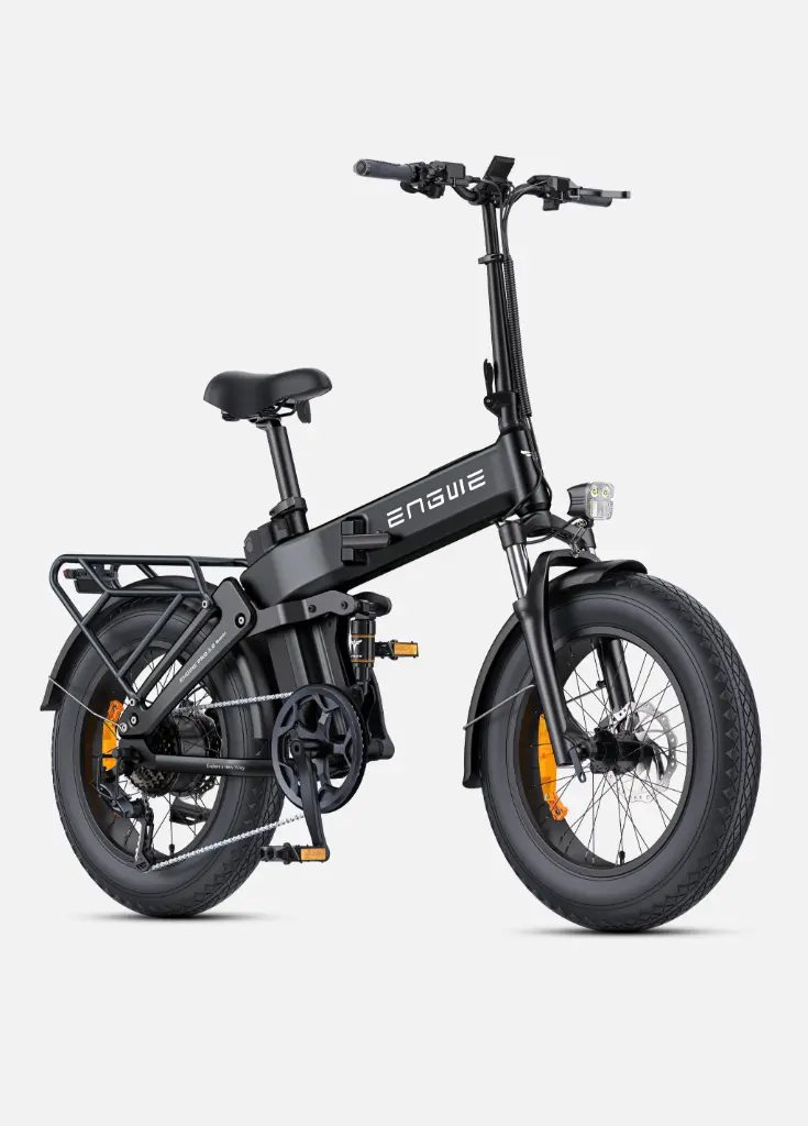 ENGWE Engine Pro 3.0 Boost – Bicicleta eléctrica plegable fat bike 90 Nm doble suspensión color Negro