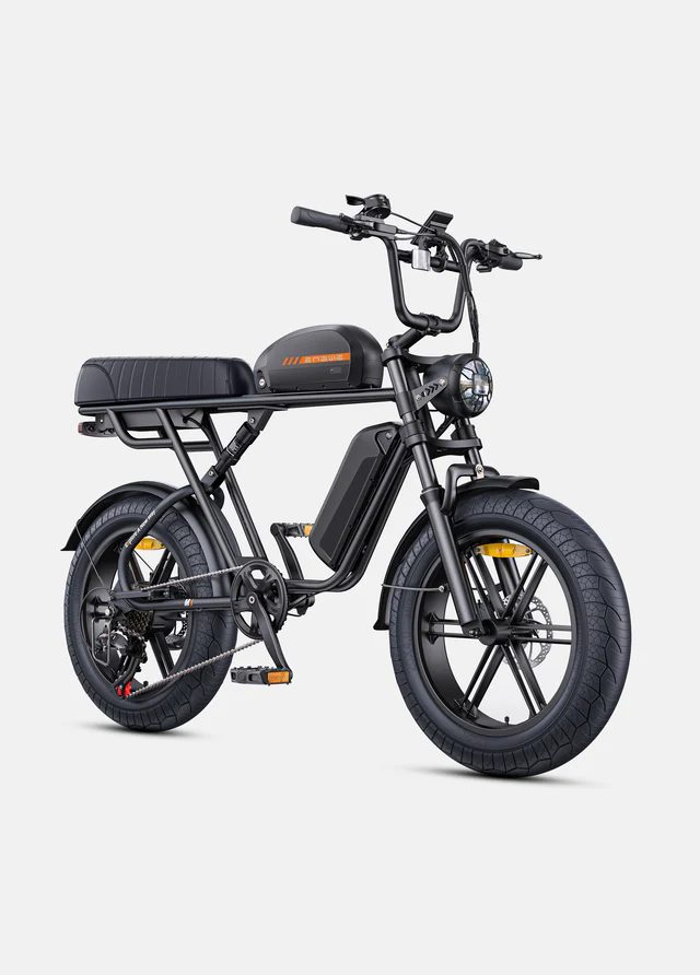 ENGWE M1 (1 batería) – Bicicleta eléctrica estilo moto con sillín largo y frenos hidráulicos color Negro