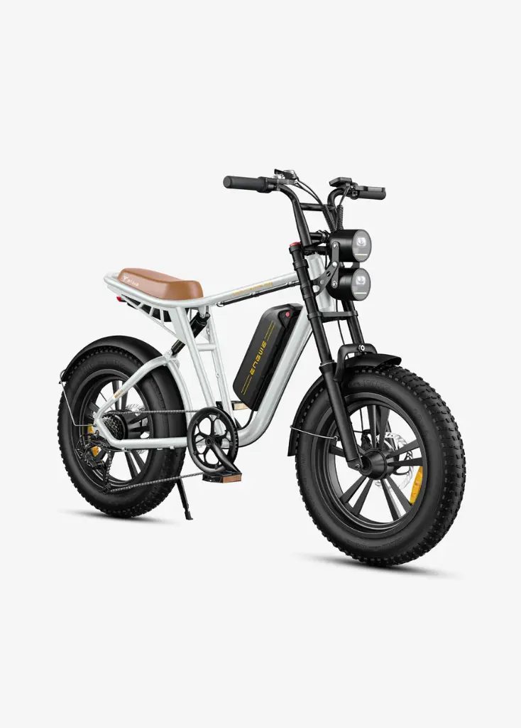 ENGWE M20 (1 batería) – Bicicleta eléctrica estilo moto doble suspensión fat 20×4" color Blanco